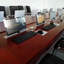 晶固带高清触摸屏会议桌超薄一体式隐藏升降器图片