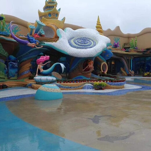 彩色混凝土洗砂面滁州游乐园蓝色砾石聚合物地坪包施工