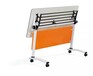 现代1米6可折叠带滚轮桌子-折叠培训桌-带滚轮可移动书桌培训桌