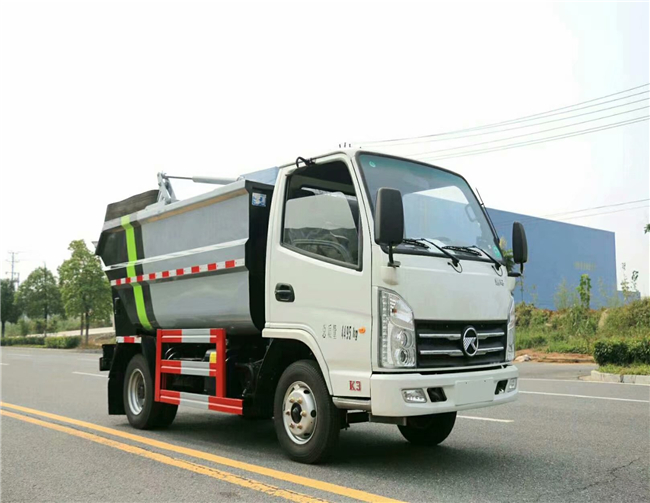 2吨挂桶式垃圾车 福田3方自装卸式垃圾车