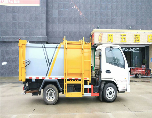 东风自装卸式垃圾车8吨 蓝牌4方垃圾清运车