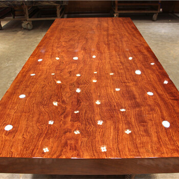 巴花实木大板办公桌原木书桌会议桌原木实木大班台非洲花梨木大板