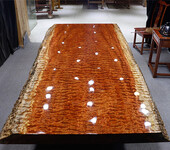 有家木业精品巴花大板桌天然原纹路实木会议桌办公桌书桌大班台