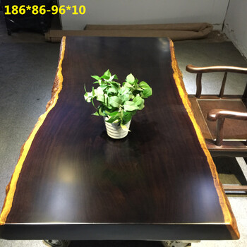 黑檀实木大板桌进口原木实木办公桌简约时尚现代家具书画桌