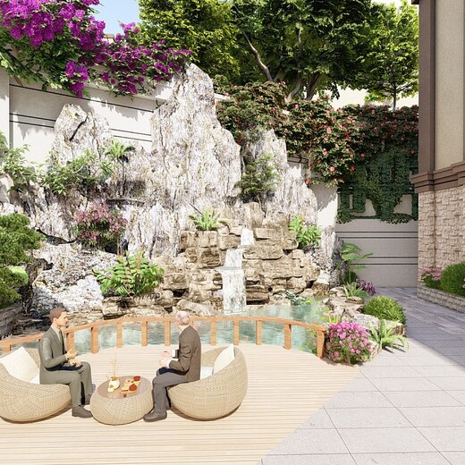 扬州地中海风格别墅花园设计