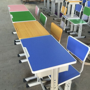 陕西钢制课桌椅培训班幼儿园单人双人课桌椅升降课桌椅厂家