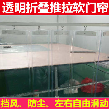 移動(dòng)連接折疊門簾滑動(dòng)推拉透明門簾防空調(diào)冷氣防塵PVC擋簾