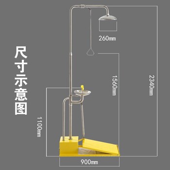 BTF81A大踏板自动排空防冻型复合式洗眼器304不锈钢安全喷淋洗眼器