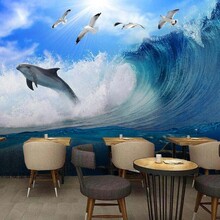 主题酒店个性墙纸大型背景墙壁画定制海洋海底世界动物乐园装饰