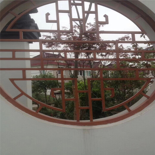 丽江中式铝窗花幕墙防盗网铝花格规格仿木纹铝窗花供应商