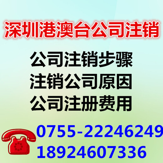 深圳港澳台公司注销耗时短省心省力