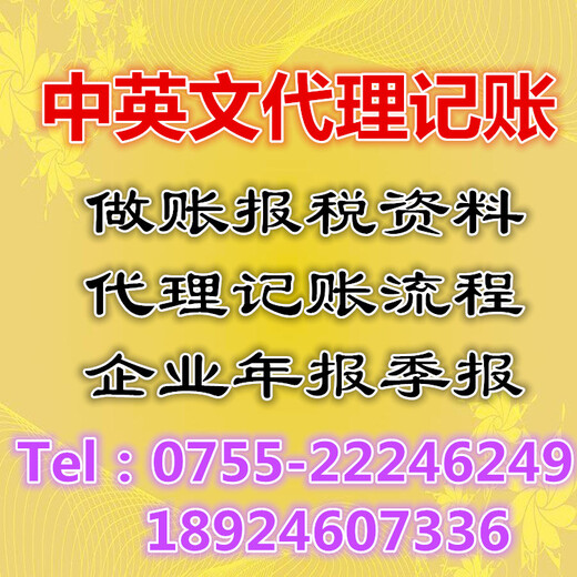 中英文报表做账报税代理记账怎么做