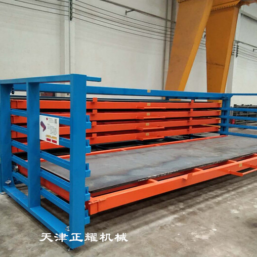 山东威海铁板货架抽屉式钢板存放架卧式板材货架省空间设计