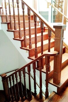 简约实木别墅楼梯橡木定制木质楼梯上海楼梯厂家美貌设计安装