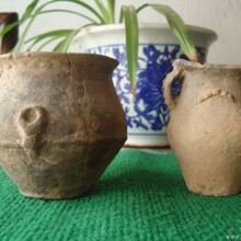汉代陶器收藏多角古陶罐