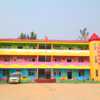 红黄蓝彩绘幼儿园墙绘,天门逼真湖北幼儿园墙体彩绘