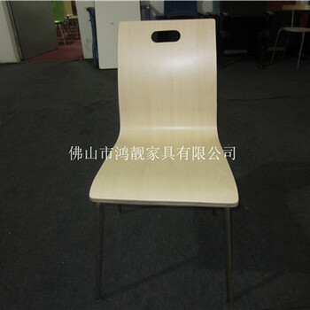 弯曲木餐桌椅生产厂家，多层夹板椅子，不锈钢防火板椅子