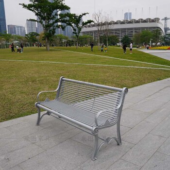 上海房地产通用公园椅不锈钢公园椅铁艺长椅厂家