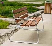 铸铝公园椅户外长椅防腐木园林坐凳商场座椅凳子公共休息长凳