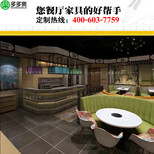 实木电动火锅餐桌多多乐家具供应大理石面火锅桌实木转动餐桌图片3