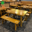 李家木屋烧烤餐桌李家木屋烧烤同款桌子全实木餐桌实木板凳