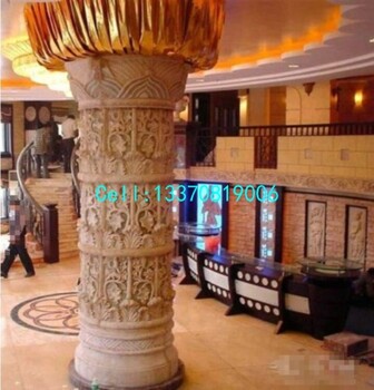 宾馆大堂玻璃钢浮雕罗马柱玻璃钢雕刻镂空装饰柱子