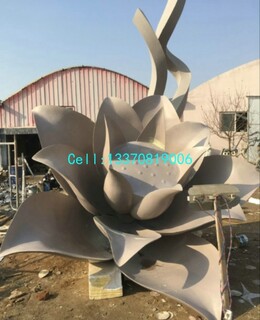 不锈钢荷花喷泉雕塑不锈钢花朵景观雕塑图片2