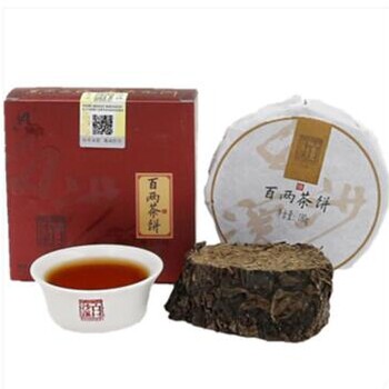 包郵湖南安化黑茶白沙溪千兩茶花卷茶百兩茶餅