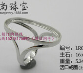 新款925纯银女戒空托戒指空托时尚欧款镶嵌琥珀蜜蜡松石银托