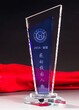 西安水晶奖杯定制高档比赛优秀员工荣誉证书奖牌内雕刻字制作