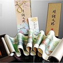 西安絲綢收藏陸上（海上）絲綢之路卷軸畫紀(jì)念絲絹禮品