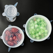硅膠六件套保鮮蓋蔬菜水果冰箱密封保鮮蓋硅膠保鮮膜保鮮碗蓋圖片