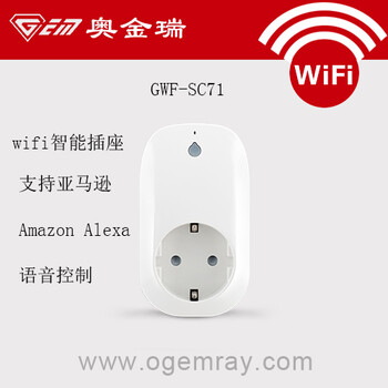 亚马逊Alexa语音控制wifi远程控制欧规无线智能插座