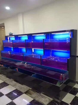 深圳超市水产海鲜池三层贝类池定制虾蟹暂养缸设计产地尺寸定做