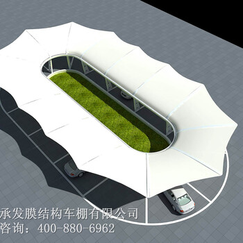 十堰市东风汽车停车棚膜结构,仓库景观遮阳篷膜结构施工