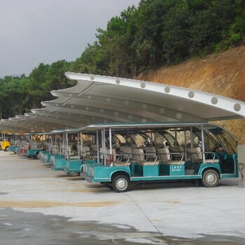 溧阳市公交车充电桩雨棚,公交站台膜结构安装