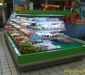 新鲜果品保鲜冷藏柜，徽点四角环形岛柜，转角风幕柜定做尺寸