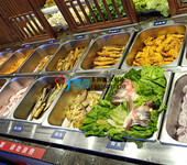 韩式自助烤肉店冰柜，自选火锅店保鲜柜定做，淮北菜品展示台