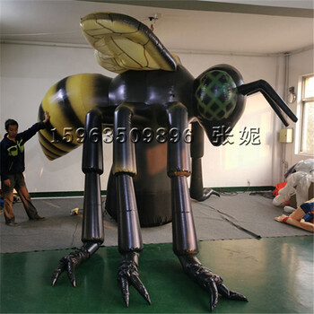 定做巨型充气蜜蜂充气动物卡通型蜂蜜充气架蜜蜂广告展示架