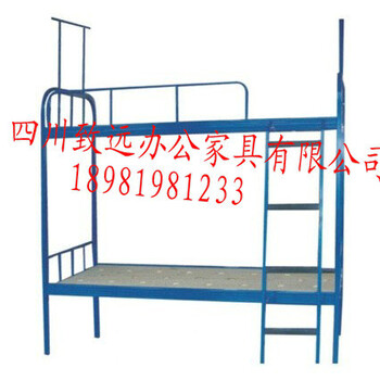 四川学生公寓床出厂价四川眉山学生上下床价格厂家带蚊帐架