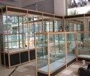 钛合金精品四角展柜方形玻璃展柜工艺品展示柜商厂展柜图片