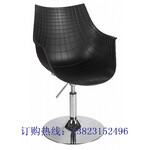钢脚塑胶椅休闲塑料椅方形格纹椅办公椅子护腰舒适沙发椅子
