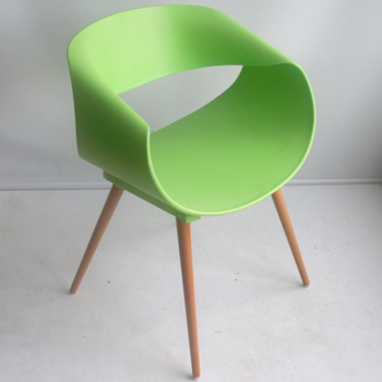 时尚环保PP塑胶木脚椅子便宜的塑木椅子绿色塑木会客椅