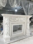 汉白玉壁炉纯手工雕刻欧式古典设计风格壁炉架