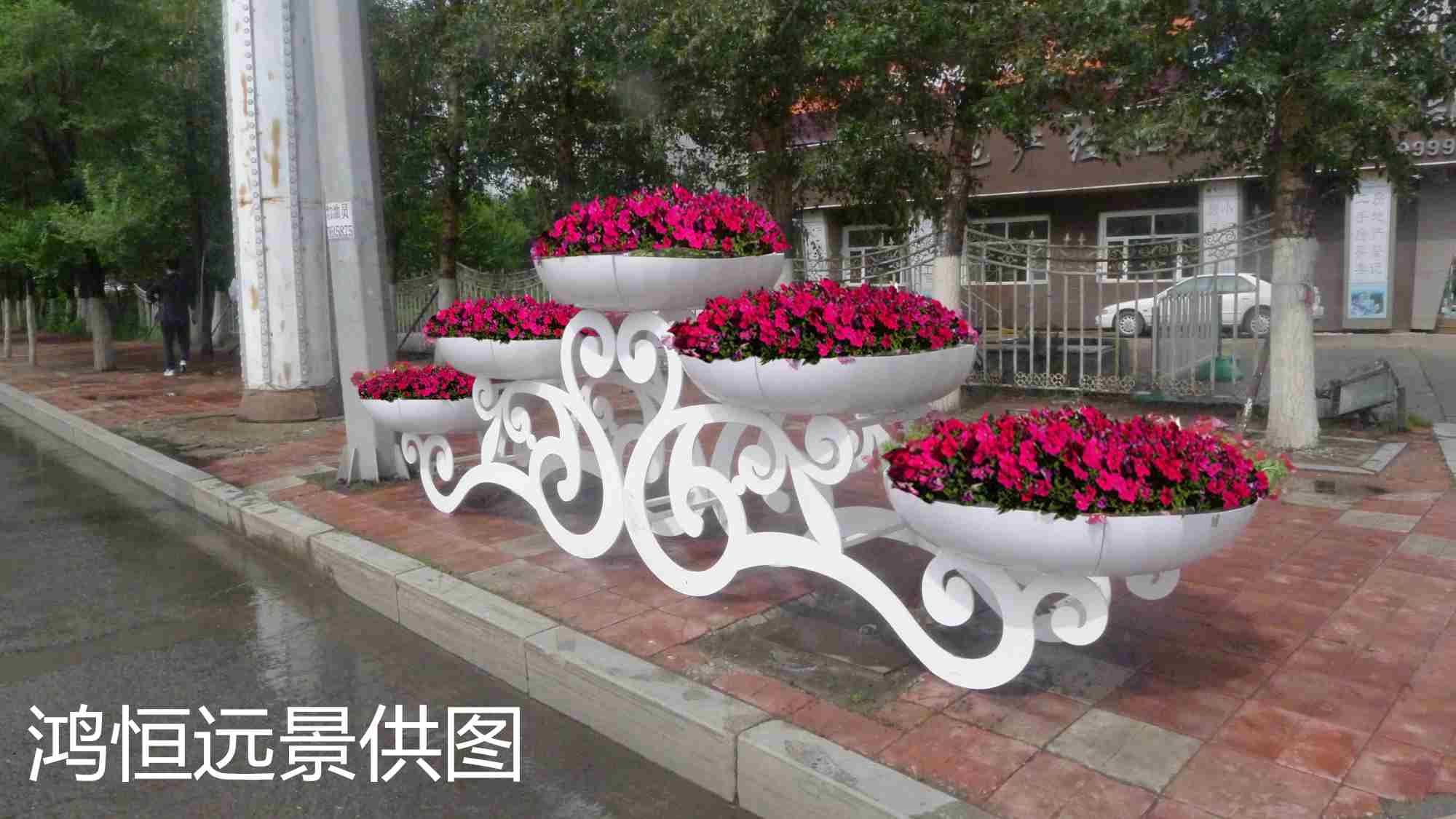 园林铁艺立体花架_道路摆放景观花架_大型铁艺花架价格_北京鸿恒远景