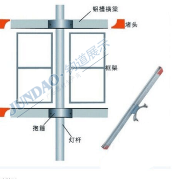 灯杆幕旗路灯杆道旗制作铝合金道旗横梁