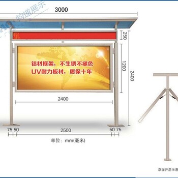 小区指示牌，阅读报刊亭橱窗框外橱窗