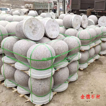 花崗巖石墩價格，廣場直徑50公分石墩圖片
