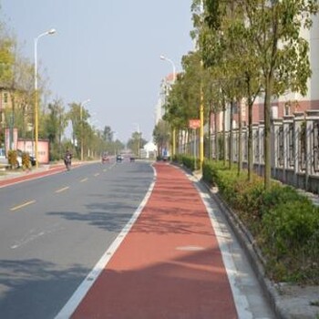 郑州荥阳沥青拌合公司道路铺沥青，彩色沥青道路