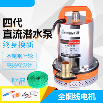 批发零售农用船用12V24V48V60V伏直流潜水泵电瓶车水泵电动车抽水泵高扬程